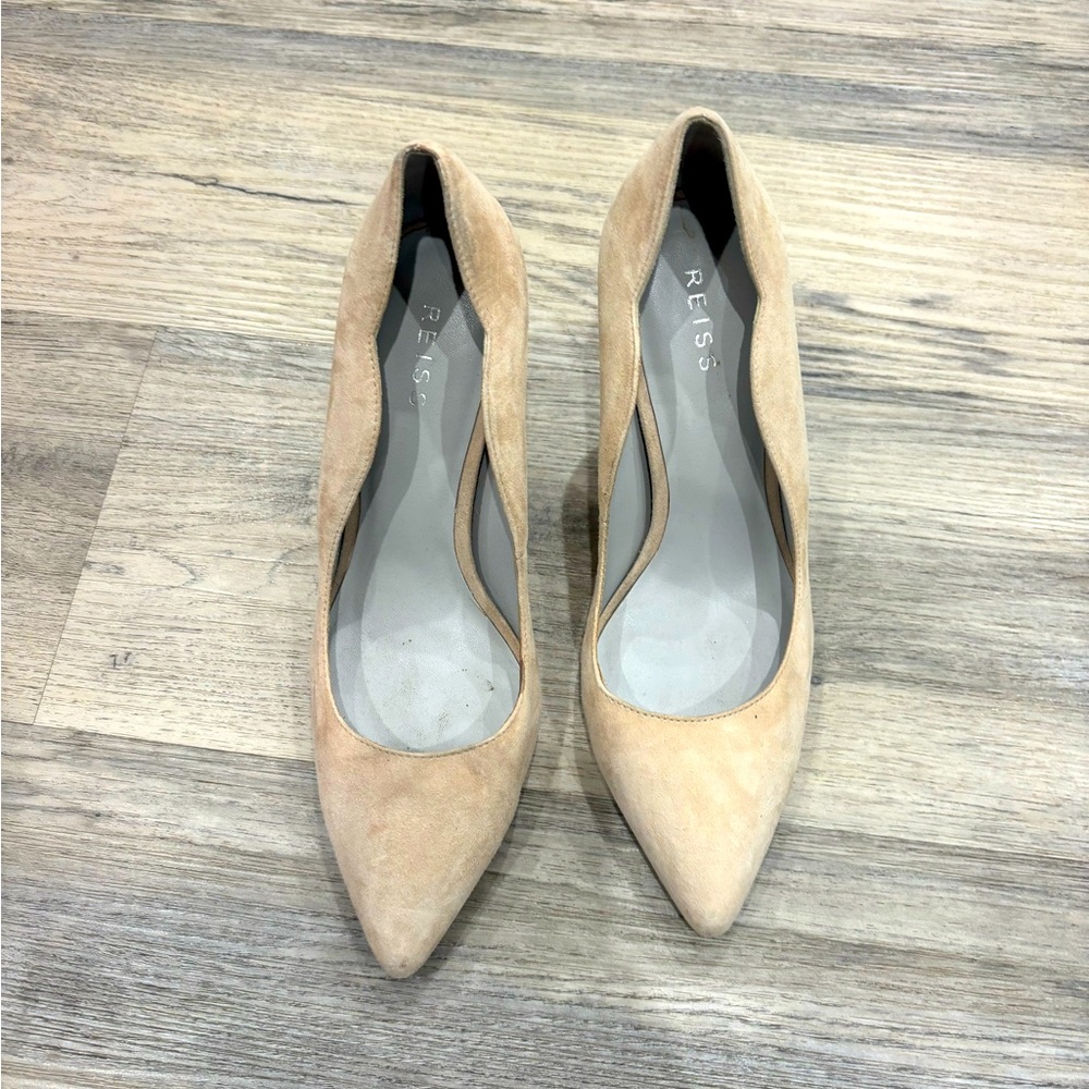 Reiss nude suede pumps